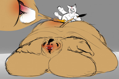anthro duo immobile male male/male morbidly_obese obese obese_male overweight overweight_male unknown_artist domestic_pig mammal suid suine sus_(pig) hi_res