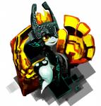 armor big_butt butt fangs female hair_hand headgear helmet looking_at_viewer mask not_furry red_eyes solo teeth yellow_sclera liteu nintendo the_legend_of_zelda twilight_princess midna humanoid twili hi_res