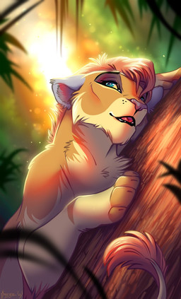 bangs blue_eyes cheek_tuft chest_tuft eyelashes facial_tuft female feral forest fur hair leaf long_eyelashes looking_up open_mouth orange_body orange_fur orange_hair outside paws pink_nose plant red_tongue round_ears solo tail tail_tuft tan_body tan_fur tongue tree tuft yellow_sclera omega_lioness felid lion mammal pantherine 2024 colored colored_sketch digital_drawing_(artwork) digital_media_(artwork) hi_res shaded sketch