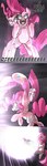 dialogue duo energy equid equine female feral friendship_is_magic hair hasbro hi_res hotblooded_pinkie mammal my_little_pony open_mouth pink_body pink_hair pinkamena_(mlp) pinkie_pie_(mlp) square_crossover uc77