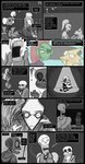 alphys alternate_universe animal_humanoid animated_skeleton anthro bone boss_monster_(undertale) clothed clothing comic dialogue english_text exclamation_point eye_patch eyewear eyewear_only female fish fish_humanoid glasses glasses_only hair hi_res horrortale humanoid male marine marine_humanoid nude open_mouth papyrus_(undertale) red_hair sans_(undertale) skeleton sour-apple-studios speech_bubble teeth text undead undertale undertale_(series) undyne wearing_glasses