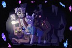 cavern clothing collar female feral group lamp lantern male topwear underground vest inuhoshi-to-darkpen friendship_is_magic hasbro my_little_pony maud_pie_(mlp) canid diamond_dog_(mlp) earth_pony equid equine horse mammal pony hi_res