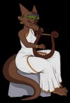 anthro female lyre musical_instrument plucked_string_instrument simple_background solo string_instrument transparent_background marsminer kobold scalie alpha_channel full-length_portrait hi_res portrait