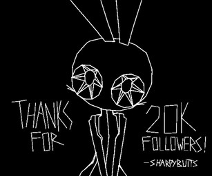 anthro black_background blinking clothed clothed_anthro clothed_female clothing dress exclamation_point eyelashes female female_anthro heart_symbol looking_at_viewer simple_background solo text thank_you unusual_eyes white_text sharpybutts vib-ribbon vibri lagomorph leporid mammal rabbit 2025 3d_(artwork) 3d_animation animated artist_name black_and_white digital_media_(artwork) loop milestone_celebration monochrome short_playtime