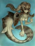 breasts featureless_breasts female membrane_(anatomy) non-mammal_breasts solo split_form swimming underwater water webbed_hands stringmouse carpet_shark epaulette_shark fish longtail_carpet_shark marine merfolk shark