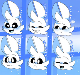 angry black_eyes blush cross-popping_vein emoji expressions happy heart_symbol male pupils shy smile white_body white_pupils lokbunny17 lok_bunny lagomorph leporid mammal rabbit hi_res