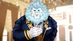 5_fingers anthro biped blue_clothing blue_topwear blurred_background blush cheek_tuft clothed clothing dialogue elegant eyebrows eyes_closed eyewear facial_tuft fangs fingers front_view fur green_eyes hand_on_chest head_tuft humanoid_hands inside kemono looking_at_viewer male mane monocle monotone_mane muscular muscular_anthro muscular_male neck_tuft necktie open_mouth pecs pink_nose pink_tongue solo standing surprise talking_to_viewer teeth tongue topwear tuft uniform whiskers white_body white_fur white_mane oaks16 lifewonders tokyo_afterschool_summoners snow_(tas) felid lion mammal pantherine 2018 2d_animation alternate_version_at_source animated compression_artifacts digital_drawing_(artwork) digital_media_(artwork) half-length_portrait loop motion_tweening no_sound portrait short_playtime webm