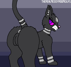 anus bared_teeth black_body butt clenched_teeth female female_feral feral genitals grey_anus grey_body grey_stripes pelvic_thrust pink_nose presenting presenting_anus presenting_hindquarters presenting_vulva pupils purple_eyes raised_tail silver_(metal) silver_ring slit_pupils solo stripes tail teeth thrusting vulva therealmessyroomguy1 celtic_mythology european_mythology mythology cat-sith felid feline mammal mythological_creature mythological_feline animated animated_gif digital_media_(artwork) hi_res pixel_(artwork) pixel_animation short_playtime watermark