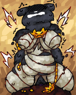 abdominal_bulge anthro armband balls_deep big_breasts black_body black_clitoris black_vulva blush blush_lines bodily_fluids breasts broken_belt clitoris cowgirl_position cum cum_inflation cum_inside dewlap_(anatomy) duo emanata female feral filled_womb flying_sweatdrops from_front_position genital_fluids genitals gold_(metal) gold_jewelry hands_behind_back head_back inflation jewelry male male/female mummy_wrappings on_bottom on_top orgasm orgasm_face penetration penis purple_penis sex sweat sweatdrop thick_thighs tremble_spikes trembling_for_pleasure vaginal vaginal_penetration vulva waist_accessory wristband scaliescum rain_world videocult watcher_(rain_world) indigo_lizard_(rain_world) lizard_(rain_world) slugcat hi_res