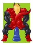 anal anal_masturbation anal_penetration anthro biceps big_dildo big_muscles blonde_hair butt dildo dildo_sitting erection genitals hair huge_dildo male masturbation muscular muscular_anthro muscular_male nude penetration penis pose raised_tail rear_view red_body sex_toy simple_background solo tail kartos mythology drakians_(drakians_farlight) dragon mythological_creature mythological_scalie reptile scalie hi_res