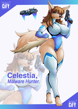 4_toes 5_fingers abstract_background animal_feet anthro armor armwear bangs barefoot belly big_butt biped black_blaster black_gun black_nose black_robot black_weapon blaster blaster_pistol blue_armor blue_armwear blue_background blue_border blue_clothing blue_collar blue_elbow_gloves blue_eyes blue_gloves blue_handwear blue_legwear blue_leotard blue_neckwear blue_robot blue_spandex blue_text blue_thigh_highs border brown_arms brown_belly brown_blaster brown_body brown_butt brown_ears brown_eyebrows brown_face brown_feet brown_fur brown_gun brown_hair brown_inner_ear brown_inner_ear_fluff brown_legs brown_neck brown_paws brown_snout brown_tail brown_torso brown_weapon bubble_butt butt camel_toe canine_ears canine_tail claws clothed clothing collar countershade_fur countershade_tail countershading curvy_figure cyberpunk determined determined_eyes drone elbow_gloves eyebrow_through_hair eyebrows eyelashes eyelashes_through_hair feet female finger_claws fingers fist flowing_hair fluffy fluffy_tail focused front_view frown frowning_at_viewer fur furrowed_eyebrows futuristic futuristic_armor futuristic_clothing futuristic_weapon glistening glistening_arms glistening_belly glistening_body glistening_clothing glistening_eyes glistening_fur glistening_hair glistening_hips glistening_legs glistening_legwear glistening_nose glistening_shoulders glistening_thigh_highs glistening_thighs glistening_torso gloves glowing glowing_armor glowing_clothing glowing_collar glowing_elbow_gloves glowing_gloves glowing_leotard glowing_robot glowing_symbol glowing_thigh_highs gradient_background gradient_border gun hair handgun handwear heart_symbol hindpaw holding_blaster holding_gun holding_object holding_ranged_weapon holding_weapon hourglass_figure hover_effects hovering humanoid_hands inner_ear_fluff legwear leotard logo long_hair looking_at_viewer machine multicolored_armor multicolored_armwear multicolored_blaster multicolored_body multicolored_clothing multicolored_collar multicolored_elbow_gloves multicolored_fur multicolored_gloves multicolored_gun multicolored_handwear multicolored_legwear multicolored_leotard multicolored_neckwear multicolored_robot multicolored_spandex multicolored_tail multicolored_thigh_highs multicolored_weapon neck_armor neckwear paws pistol pointy_ears pose raised_arms raised_weapon ranged_weapon science_fiction shoulder_length_hair simple_background skimpy solo spandex spandex_armwear spandex_clothing spandex_elbow_gloves spandex_gloves spandex_legwear spandex_leotard spandex_thigh_highs stepping stepping_forward symbol symbol_on_clothing symbol_on_leotard tail text thick_eyelashes thigh_highs thong_leotard three-quarter_view tight_armwear tight_clothing tight_elbow_gloves tight_gloves tight_leotard tight_thigh_highs toes translucent translucent_hair tuft unconvincing_armor weapon white_armor white_armwear white_background white_body white_clothing white_collar white_countershading white_elbow_gloves white_gloves white_handwear white_legwear white_leotard white_neckwear white_spandex white_tail white_text white_thigh_highs wide_hipped_anthro wide_hipped_female wide_hips wolf_ears wolf_tail cify celestia_(malware_hunter) canid canine canis combat_drone mammal robot wolf absurd_res artist_logo artist_name character_name digital_drawing_(artwork) digital_media_(artwork) hi_res pinup portrait