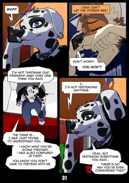 anthro blue_eyes brown_eyes clothed clothed_anthro clothed_male clothing college_student dialogue electronics football_gear football_jersey football_player football_uniform fully_clothed fully_clothed_anthro fully_clothed_male locker_room male number_on_clothing number_on_jersey number_on_topwear number_print page_number phone phone_call shirt sitting speech_box speech_bubble t-shirt text topwear ariesartist college_football lucas_(ariesartist) matthew_(ariesartist) border_collie canid canine canis collie dalmatian domestic_dog herding_dog mammal pastoral_dog sheepdog 3d_(artwork) absurd_res blender_(artwork) comic digital_media_(artwork) english_text hi_res