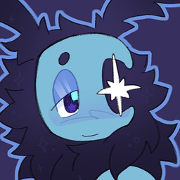antennae_(anatomy) anthro blue_body blue_eyes blue_skin circle_eyebrows eyebrows half-closed_eyes lidded_eyes looking_away male narrowed_eyes smile puppystro blushcrunch_studio dandy's_world roblox astro_(dandy's_world) arthropod insect lepidopteran moth 1:1 icon low_res