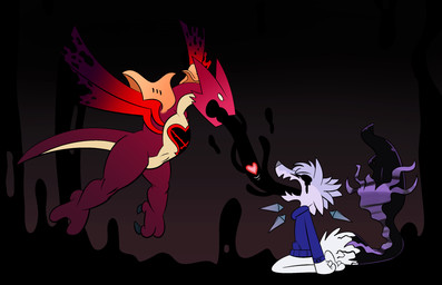 corruption defeated duo heart_symbol shadow tail transformation trevor-fox disney european_mythology kingdom_hearts mythology square_enix canid canine dragon fox heartless mammal mythological_creature mythological_scalie scalie western_dragon wyvern wyvern_(kingdom_hearts)