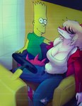 5_fingers anthro blonde_hair blue_eyes bottomwear breasts cleavage clenched_teeth clothed clothing denim denim_bottomwear denim_clothing female fingers hair jacket jeans long_tail looking_at_viewer messy_hair open_bottomwear open_clothing open_jacket open_pants open_topwear panties pants pink_body pink_skin shirt sitting solo spiked_tail spikes spikes_(anatomy) tail tank_top teeth topwear torn_bottomwear torn_clothing torn_jeans torn_pants underwear deadassspider cavemanon_studios i_wani_hug_that_gator the_simpsons bart_simpson mia_moretti dinosaur hadrosaurid ornithischian ornithopod parasaurolophus prehistoric_species reptile scalie hi_res