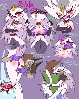 anal anal_penetration angry anthro blush blushed_face breast_grab breasts butt butt_grab buttplug buttplug_in_ass buttplug_insertion clothing collar crown dress duo eyes_closed female frown fur green_text hair hand_on_breast hand_on_butt headgear holding_tail long_hair male male/female object_in_ass penetration pink_eyes pink_text plug_(sex_toy) plug_insertion raised_tail sex_toy sex_toy_in_ass sex_toy_insertion smile tail text white_body white_face white_fur white_hair mr_headsnacke hellaverse helluva_boss stella_(helluva_boss) anatid anseriform anserine avian avian_demon bird demon human mammal swan 4:5 absurd_res english_text hi_res
