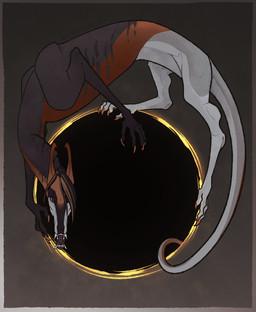ambiguous_gender brown_body fangs feral grey_body looking_at_viewer open_mouth pink_eyes sharp_teeth side_view simple_background solo teeth kardinaluz hi_res