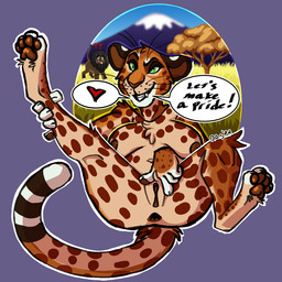 anthro anus breasts female genitals paws solo text vulva mrchocolate felid hybrid leopard leopon lion mammal pantherine 1:1 2022 english_text