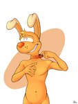 5_fingers anthro anthrofied belly blush blush_lines chest_tuft clenched_teeth collar collar_only collar_pull conjoined_eyes ears_up fingers fur hair head_tuft looking_up male navel nervous nervous_smile nude orange_body orange_fur slightly_chubby slightly_chubby_anthro slightly_chubby_male smile solo standing teeth tuft tugging_collar wide_eyed jimfoxx inspector_gadget_(franchise) brain_(inspector_gadget) canid canine canis domestic_dog mammal 2022 half-length_portrait hi_res portrait