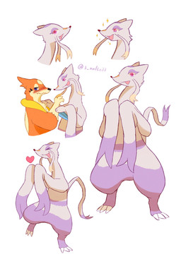 ambiguous_gender anthro black_nose blue_eyes blush claws dipstick_tail duo fur heart_symbol markings open_mouth open_smile orange_body orange_fur paws pink_eyes purple_body purple_fur purple_tail_tip red_nose simple_background smile sparkles sparkling_eyes tail tail_markings toe_claws whiskers white_background white_body white_ears white_fur white_tail yellow_body yellow_fur s_malto33 nintendo pokemon floatzel generation_4_pokemon generation_5_pokemon mienshao pokemon_(species) absurd_res hi_res