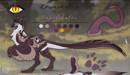 3_fingers 4_toes animal_genitalia blurred_background brown_body brown_claws brown_feathers cheek_tuft claws cloaca cloacal_penis color_swatch countershading digitigrade erection facial_tuft feathered_tail feathered_wings feathers feet feral fingers fluffy forest genitals grass knot long_penis male medial_ring multiple_angles pawpads penis plant prehensile_penis side_view solo spots standing stripes tail tapering_penis text toes tree tuft unusual_anatomy unusual_genitalia unusual_penis vein veiny_penis white_body white_feathers winged_arms wings yellow_eyes deepdarkfantasies kowaimakai dinosaur dromaeosaurid feathered_dinosaur feathered_scalie prehistoric_species reptile saurischian scalie theropod character_name english_text hi_res model_sheet species_name