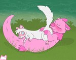 69_position blue_eyes blush blush_lines claws cunnilingus duo eyes_closed feet female female/female feral fur grass hair hand_between_legs heart_symbol holding_from_behind logo looking_at_viewer membrane_(anatomy) oral outside outside_sex pink_body pink_fur plant sex spiky_hair text toe_claws toes tongue tongue_out vaginal water waterside webbed_feet webbed_hands white_body white_fur whitefroggim hasbro littlest_pet_shop lps_2039 lps_520 domestic_ferret mammal mustelid musteline otter true_musteline weasel artist_logo artist_name hi_res