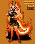 anthro female fire flaming_tail horn lava solo tail rottentuttifrutti mythology amphibian axolotl elemental_creature lava_creature marine mineral_fauna mole_salamander mythological_creature mythological_salamander mythological_scalie salamander scalie hi_res