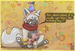 animal_genitalia animal_penis balls birthday canine_genitalia canine_penis clothing erection fur genitals grey_balls grey_ears grey_hair grey_pawpads grey_sheath grey_tail hair hand_on_penis holding_penis male multicolored_body multicolored_fur musk musky_penis open_mouth pawpads penis red_clothing red_eyes red_scarf scarf sheath tail text two_tone_body two_tone_fur yellow_body yellow_fur yellow_sclera aztepyeen nintendo pokemon aztep_(aztepyeen) fan_character generation_3_pokemon pokemon_(species) poochyena 2024 absurd_res digital_drawing_(artwork) digital_media_(artwork) english_text hi_res