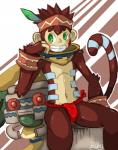 baboon blush feather fur loincloth male mammal monkey primate smile solo tribal war_paint
Rating: Safe
Score: 3
User: Autumn~PrimateSky
Date: April 07, 2014