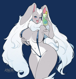 anthro big_breasts biped blush breasts clothed clothed_anthro clothed_female clothing female female_anthro fingers front_view fur hair looking_at_viewer navel small_waist smile solo standing tail teeth thick_thighs tongue wide_hips kittydee nintendo pokemon generation_4_pokemon lopunny pokemon_(species) 2026 alpha_channel digital_drawing_(artwork) digital_media_(artwork) hi_res
