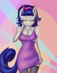 anthro breasts clothing dress female legwear solo stockings prisma6 hasbro my_little_pony earth_pony equid equine horse mammal pony hi_res