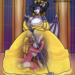 anthro ball_gown balls big_balls big_breasts big_penis biped black_hair blonde_hair blue_body breasts butt clothed clothing dress duo electronics eyes_closed fellatio female female_penetrated genitals gynomorph gynomorph/female gynomorph_penetrating gynomorph_penetrating_female hair horn huge_balls huge_breasts huge_penis inside_clothing intersex intersex/female intersex_penetrating intersex_penetrating_female makeup microphone nude oral penetration penile penis penis_in_mouth pink_body sex slightly_chubby standing stealth_sex text under_dress wings x-ray_view thatsexdog mythology swissy terru dragon mythological_creature mythological_scalie scalie 1:1 2020 artist_name dated digital_drawing_(artwork) digital_media_(artwork) english_text handwritten_text hi_res