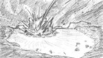 comet crater explosion landscape meteor meteor_shower mountain plant rubble smoke star text tree zero_pictured dragonweirdo animal_crossing nintendo 16:9 english_text hi_res monochrome story story_in_description widescreen