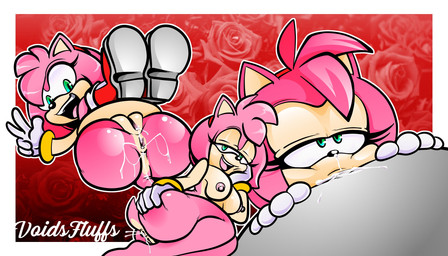 anthro anus areola bedroom_eyes bodily_fluids boots breasts butt butt_grab clothing cum cum_from_ass cum_from_mouth cum_in_ass cum_in_mouth cum_inside deep_throat duo erection fellatio female female_penetrated footwear fur genital_fluids genitals gesture gloves hair hand_gesture hand_on_butt handwear holding_both_legs leaking_cum looking_at_viewer lying male male/female male_penetrating male_penetrating_female narrowed_eyes nipples nude on_back on_side open_mouth oral oral_penetration penetration penile penis pink_body seductive sex shoes simple_background smile tail teeth v_sign vulva voidsdroids sega sonic_the_hedgehog_(series) amy_rose eulipotyphlan hedgehog mammal digital_media_(artwork) hi_res