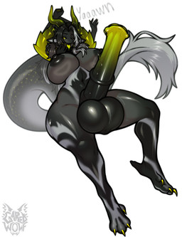 4_arms 4_horns animal_genitalia animal_penis anthro areola balls big_balls big_breasts big_penis black_areola black_balls black_body black_breasts black_hair black_nipples breasts claws curved_horn equine_genitalia equine_penis fluffy fluffy_hair fluffy_tail genitals glistening glistening_areola glistening_balls glistening_body glistening_breasts glistening_genitalia gradient_penis green_claws green_horn green_penis green_tongue gynomorph gynomorph_anthro hair horn huge_balls huge_breasts huge_penis hyper hyper_balls hyper_genitalia hyper_penis intersex intersex_anthro logo low-angle_view markings multi_arm multi_horn multi_limb multicolored_body nipples nude_anthro nude_gynomorph open_mouth penis scales simple_background sitting solo stretching striped_body striped_markings stripes tail thick_thighs tired tongue tongue_out white_background yawn garedwolf mythology demon dragon mythological_creature mythological_scalie scalie 2026 absurd_res artist_logo digital_media_(artwork) hi_res