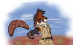 anthro boomerang clothing cloud female solo o-ruff canid canine fox mammal