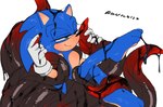 3_toes anthro blue_body blue_fur clothing duo feet fur gloves green_eyes handwear male male/male paws quills_(anatomy) sex simple_background tentacle_sex tentacles toes white_background white_clothing white_gloves white_handwear a_o123123 sega sonic_the_hedgehog_(series) shadow_the_hedgehog sonic_the_hedgehog eulipotyphlan hedgehog mammal hi_res