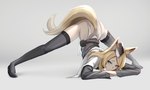 ass_up blonde_hair blue_eyes breasts butt clothed clothing female fluffy fluffy_tail fur hair hat headgear headwear inner_ear_fluff jack-o'_pose legwear pose smile solo tail thigh_highs tuft white_body white_fur krirk arknights hypergryph studio_montagne whislash_(arknights) animal_humanoid equid equid_humanoid equine equine_humanoid horse_humanoid humanoid mammal mammal_humanoid 2021 hi_res