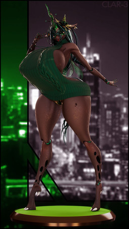 anthro big_breasts black_body breasts changeling_queen city city_background clothed clothing female glistening glistening_body glistening_breasts glistening_legs glistening_thighs green_eyes green_hair hair horn looking_at_viewer shirt solo tank_top topwear underwear thenicedragon bom39_(modeler) friendship_is_magic hasbro my_little_pony queen_chrysalis_(mlp) arthropod changeling_(mlp) equid equine horse mammal pony 2025 3d_(artwork) 9:16 digital_media_(artwork) full-length_portrait hi_res portrait