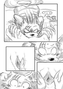 anthro bed blush boxers_(clothing) clitoris clothing duo female fur furniture genitals head_between_thighs looking_at_genitalia male male/female notched_ear scar spread_legs spread_vulva spreading tail tail_motion tailwag touching_vulva underwear vulva dragonweirdo beastars haru_(beastars) legoshi_(beastars) canid canine canis lagomorph leporid mammal rabbit wolf absurd_res comic hi_res monochrome