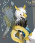 clone clothing female grey_hair hair jacket kemono leather male tail topwear yazoe johnsergal_(character) mammal sergal 4:5 hi_res sibling_(lore) twins_(lore)