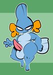 aged_down anthro balls big_balls big_penis blue_body genitals green_background male penis simple_background smile smirk solo tail thick_thighs 1upgobbo nintendo pokemon xavier_(1upgobbo) generation_3_pokemon mudkip pokemon_(species) 2024 hi_res