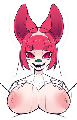 4_eyes areola band-aid band-aid_on_face band-aid_on_nose bandage bandage_on_face bandage_on_nose bangs big_ears bodily_fluids breast_play breasts drooling duo eye_through_hair eyelashes faceless_character faceless_male fangs female first_person_view genitals hair light_body light_face light_skin long_ears male male/female male_pov multi_eye nipple_dip nipples open_mouth open_smile penile penis penis_between_breasts pink_areola pink_ears pink_eyes pink_hair pink_nipples pupils saliva sex sharp_teeth simple_background slit_pupils smile spread_legs spreading teeth titfuck translucent translucent_hair white_background qwerty_soda animal_humanoid canid canid_humanoid humanoid mammal mammal_humanoid 2023 absurd_res digital_drawing_(artwork) digital_media_(artwork) hi_res partially_colored