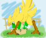 2011 anal anal_penetration anthro anthro_on_feral anus avian balls bestiality big_dom_small_sub chocobo cum cum_in_ass cum_inside erection eyes_closed feral fur gay grass green_fur halbean hay interspecies male outside penetration penis size_difference
Rating: Explicit
Score: 7
User: Lizardite
Date: March 04, 2014