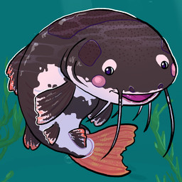 ambiguous_gender barbel_(anatomy) countershade_face countershade_torso countershading dorsal_fin feral fin group open_mouth open_smile smile solo_focus tail tail_fin trio underwater water flamingpickle fish marine 1:1