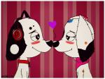 border clothing collar duo electronics female feral headphones kerchief male male/female white_border young young_feral marothedarkrabbit_(artist) 101_dalmatian_street 101_dalmatians disney d.j._(101_dalmatians) da_vinci_(101_dalmatians) canid canine canis dalmatian domestic_dog mammal hi_res brother_(lore) brother_and_sister_(lore) incest_(lore) sibling_(lore) sister_(lore)