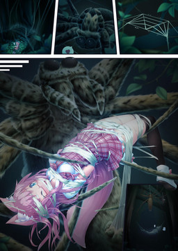 ambiguous_gender arthropod_webbing bound clothing eyewear female footwear glasses legwear one_eye_closed shoes size_difference speech_bubble suspension thigh_highs vehicle wearing_glasses web_bondage wheelchair bigfoxki animal_humanoid arachnid arthropod canid canid_humanoid canine canine_humanoid fox_humanoid humanoid mammal mammal_humanoid spider comic hi_res