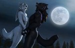 anthro black_body black_fur black_sclera clothed clothing duo eyes_closed female full_moon fur hand_holding howl looking_at_another male male/female moon night outside partially_clothed plant smile tree white_body white_fur wolfikous petruz_(copyright) wolf_(petruz) canid canine canis mammal wolf 14:9 3d_(artwork) digital_media_(artwork) hi_res source_filmmaker_(artwork)