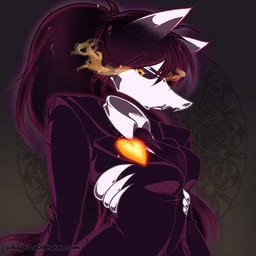 anthro bone breasts clothing female hair korean skeleton solo suit yellow_eyes haas whdgh150 mystery_skulls canid canine canis ghost mammal spirit wolf 1:1 2015