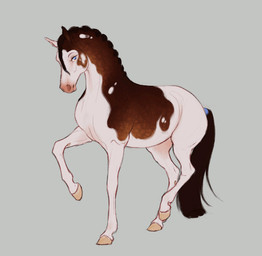 ambiguous_feral ambiguous_gender blue_eyes brown_body brown_mane brown_tail dancing feral grey_background looking_at_viewer mane mouth_closed narrowed_eyes simple_background solo tail white_body scarlanya equid equine horse mammal 2d_animation animated animated_gif frame_by_frame short_playtime female_(lore)